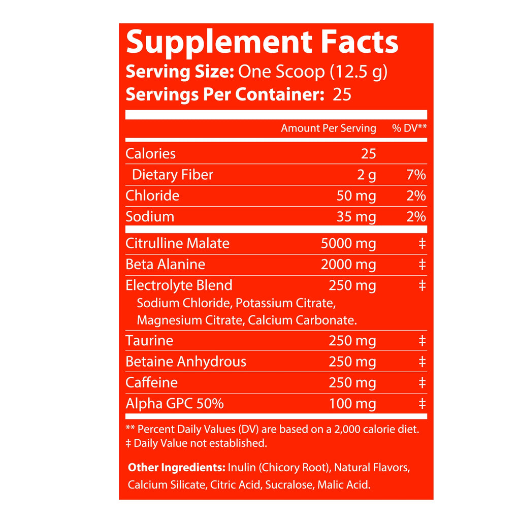 Georgia Peach Rings Pre-Workout Energy Powder + Focus Boost & Hydration | Sugar Free