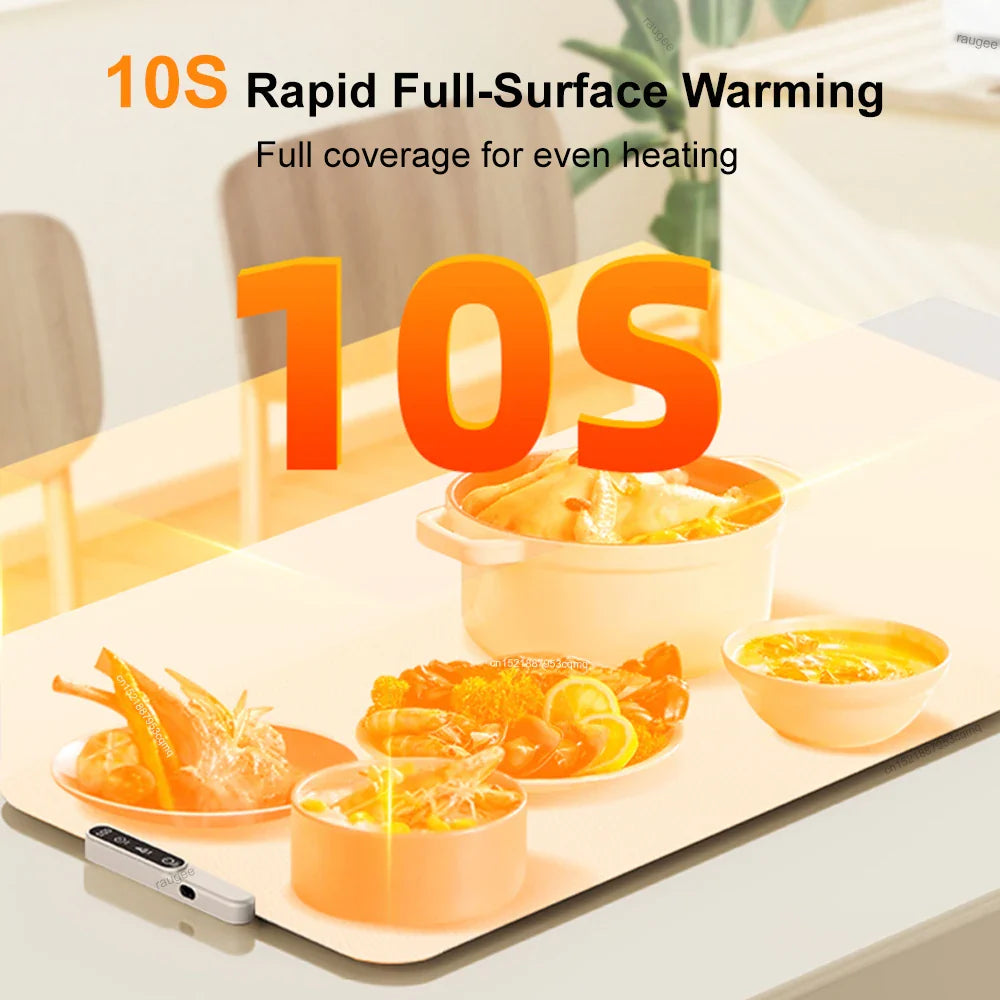 Electric Food Warmer Foldable Warming Tray Fast Heating Mat Keep Food Hot Constant Mat Portable Food Warm Plate 6 Temp Setting